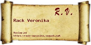 Rack Veronika névjegykártya